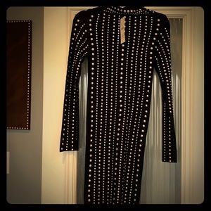 zara knit dress w silver stud all over dress